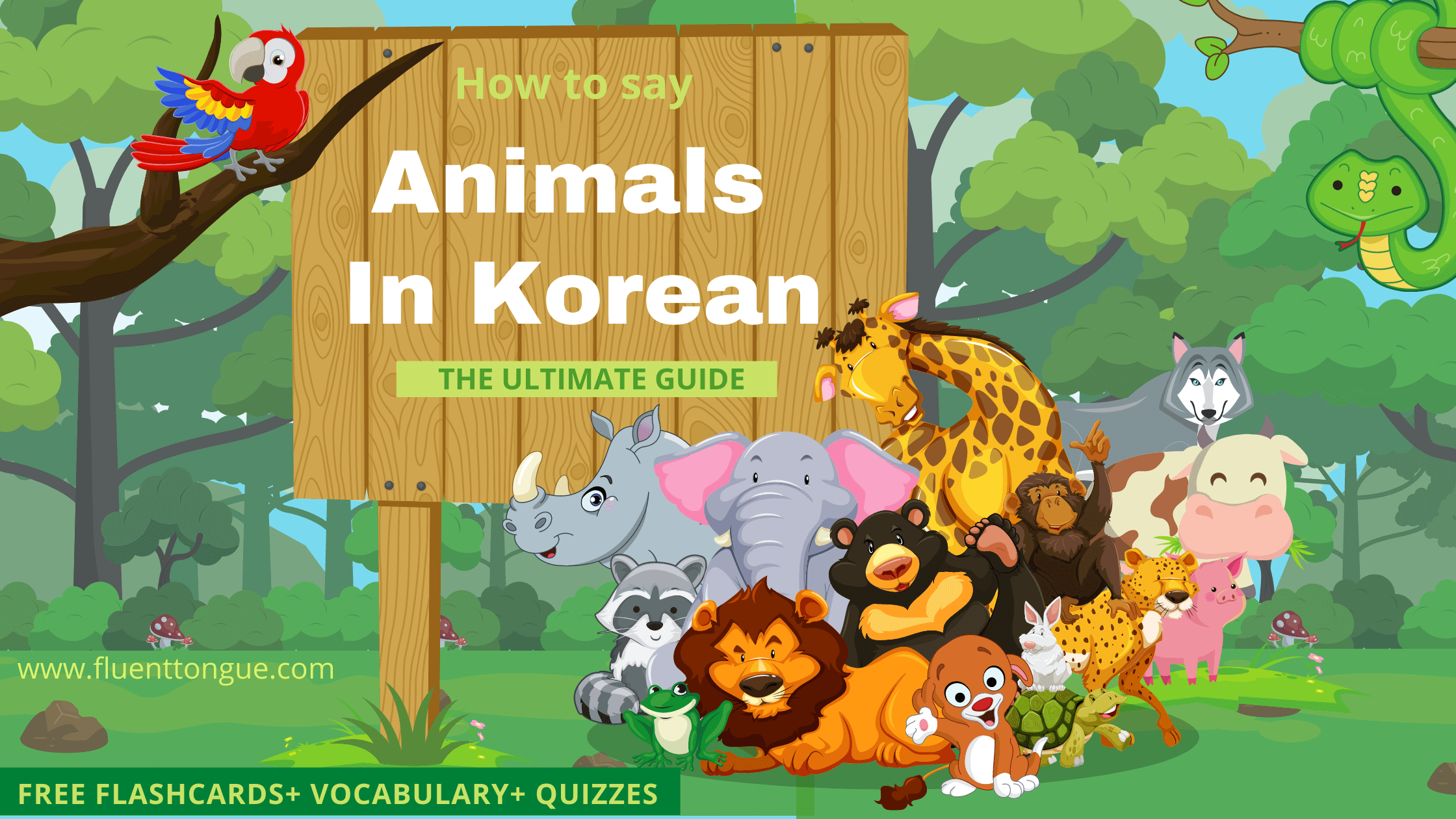 Animals In Korean|vocabulary For 147+pet,farm, Sea Animals