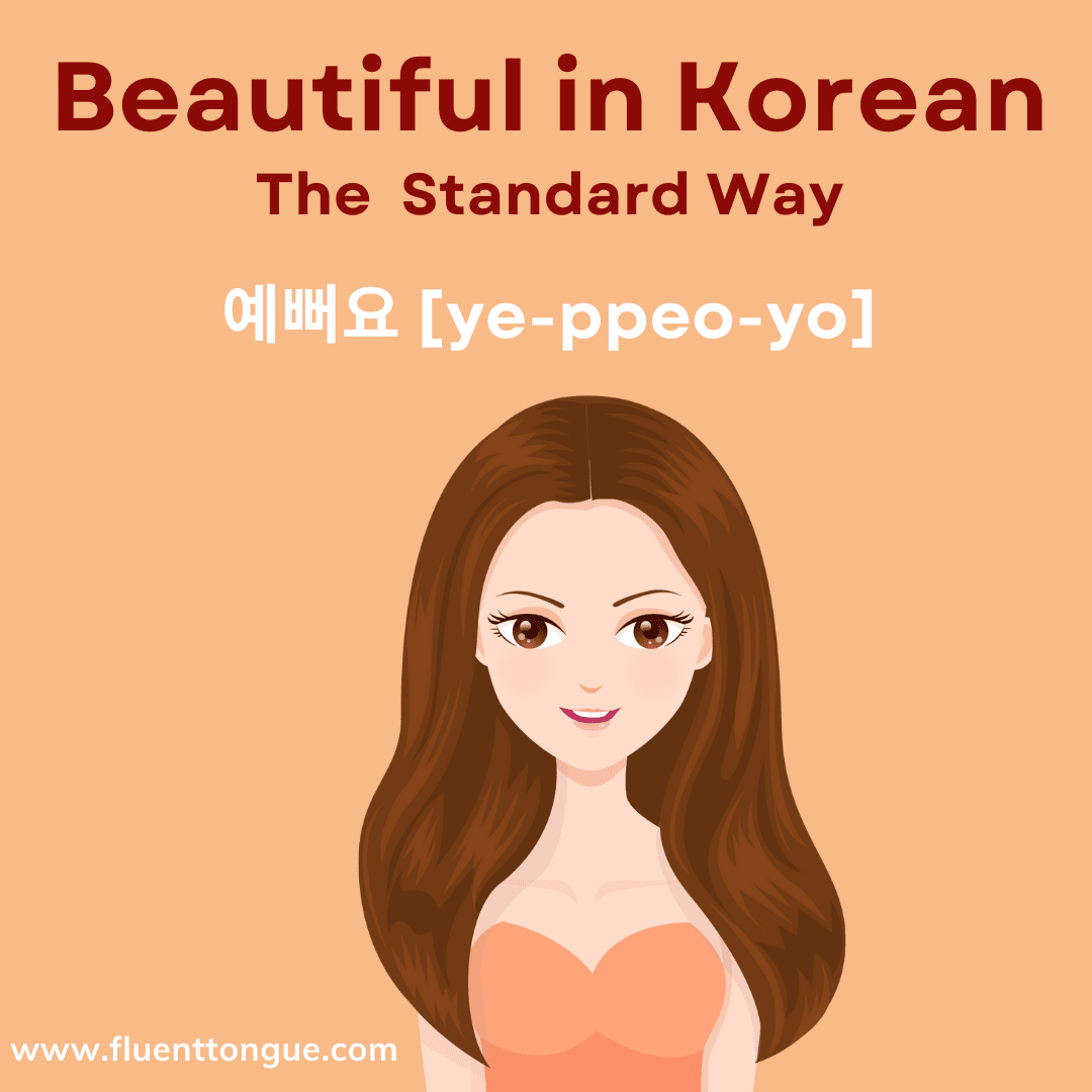 pretty in korean language standard