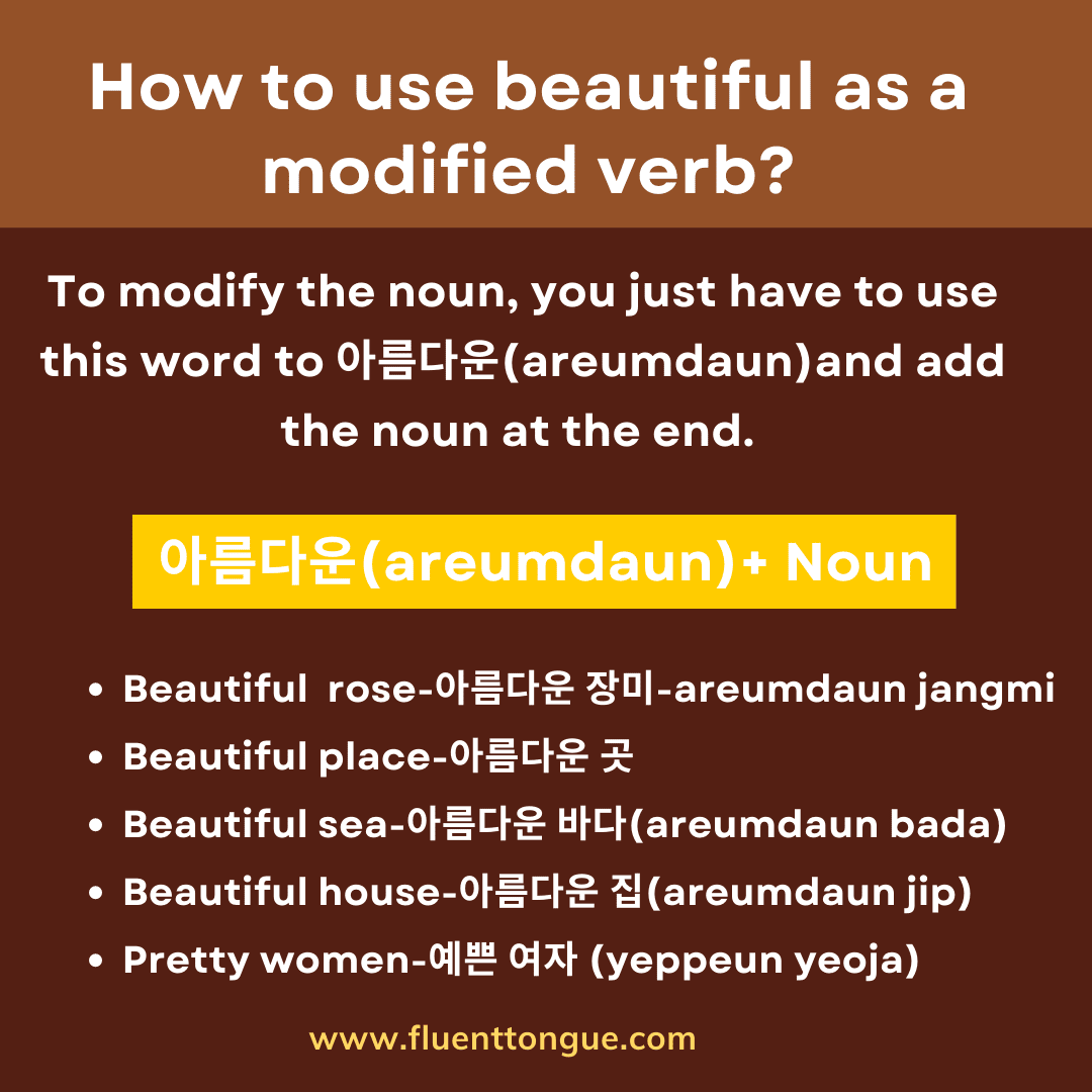 How to use beautiful as a modified verb?