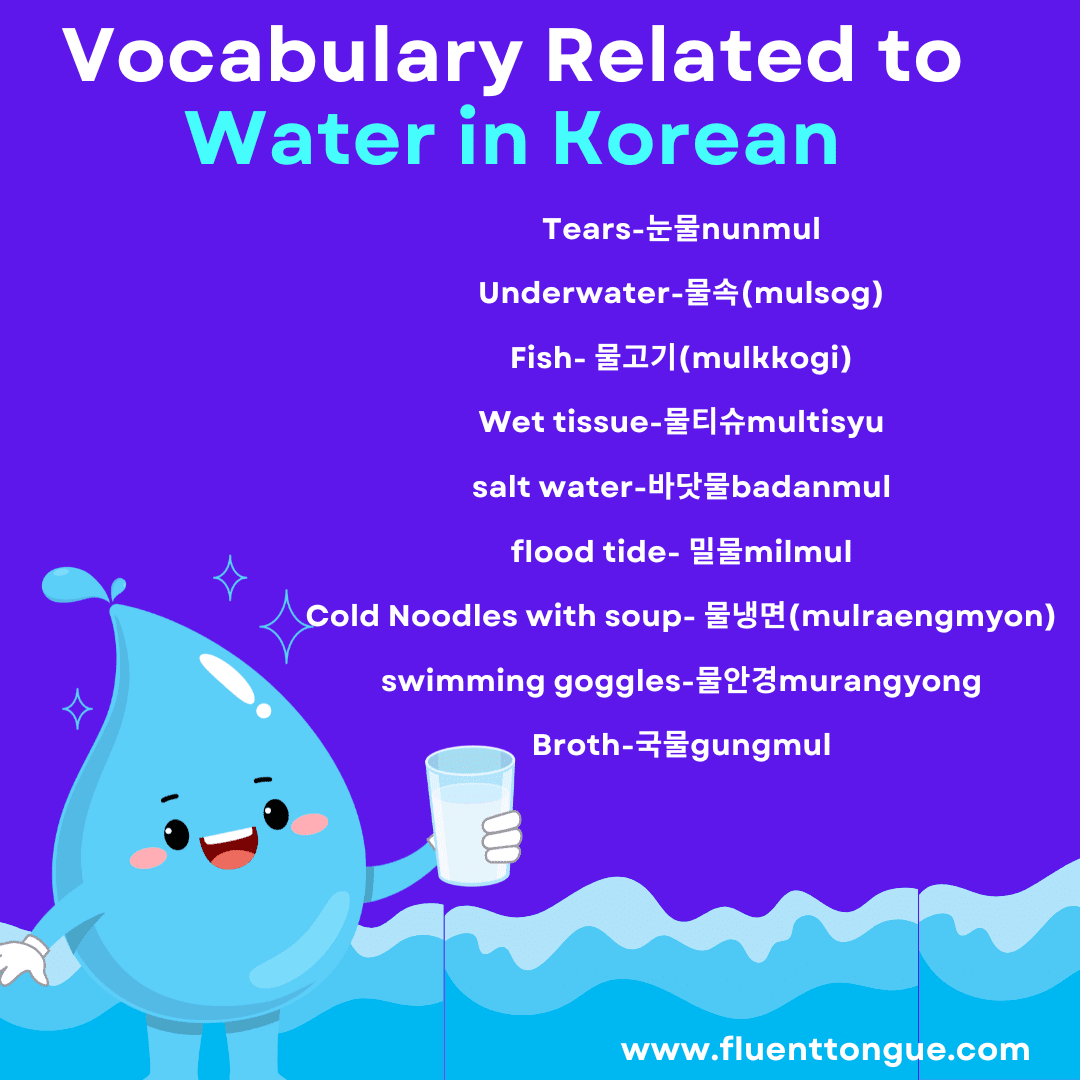 korean vocabulary related to water
