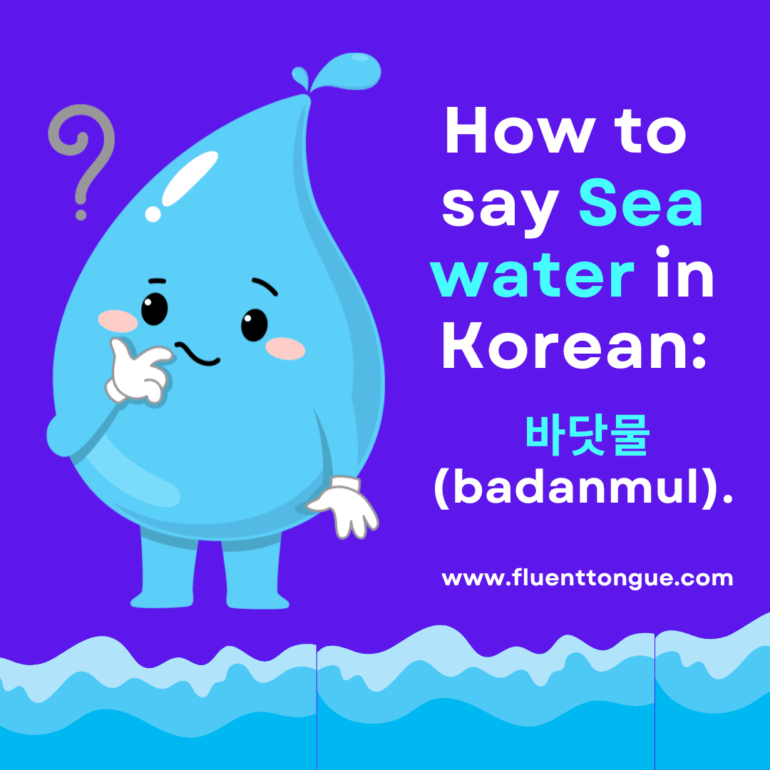 How to say sea water in Korean