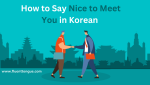 nice to meet you in korean