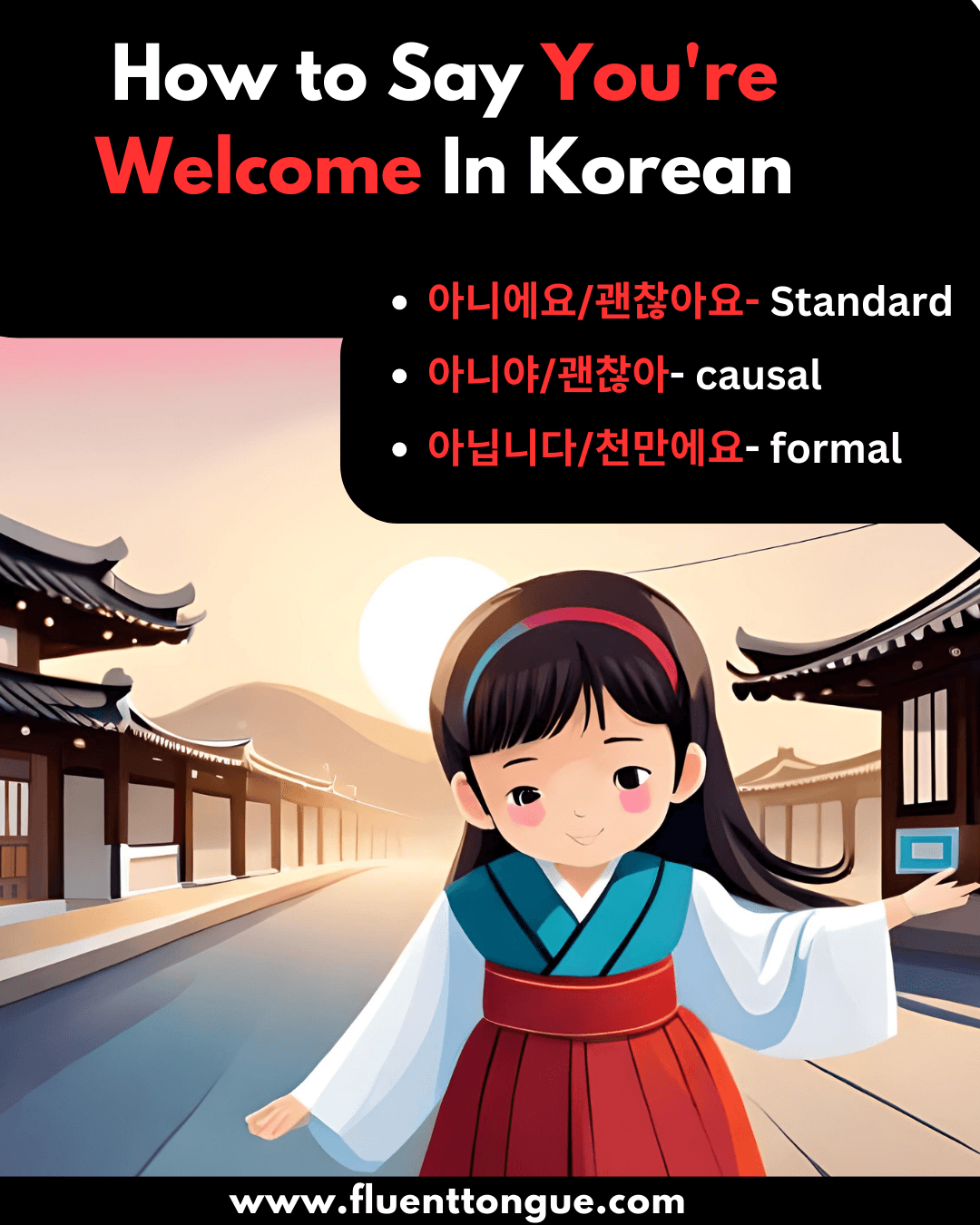 How to say you're welcome in Korean