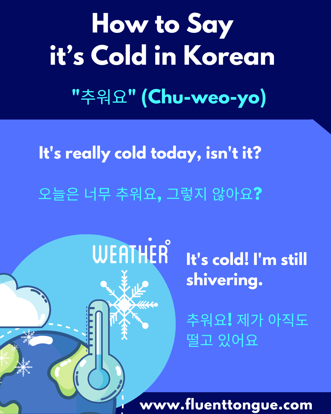 How to say It’s Cold in Korean | cold weather in korean
