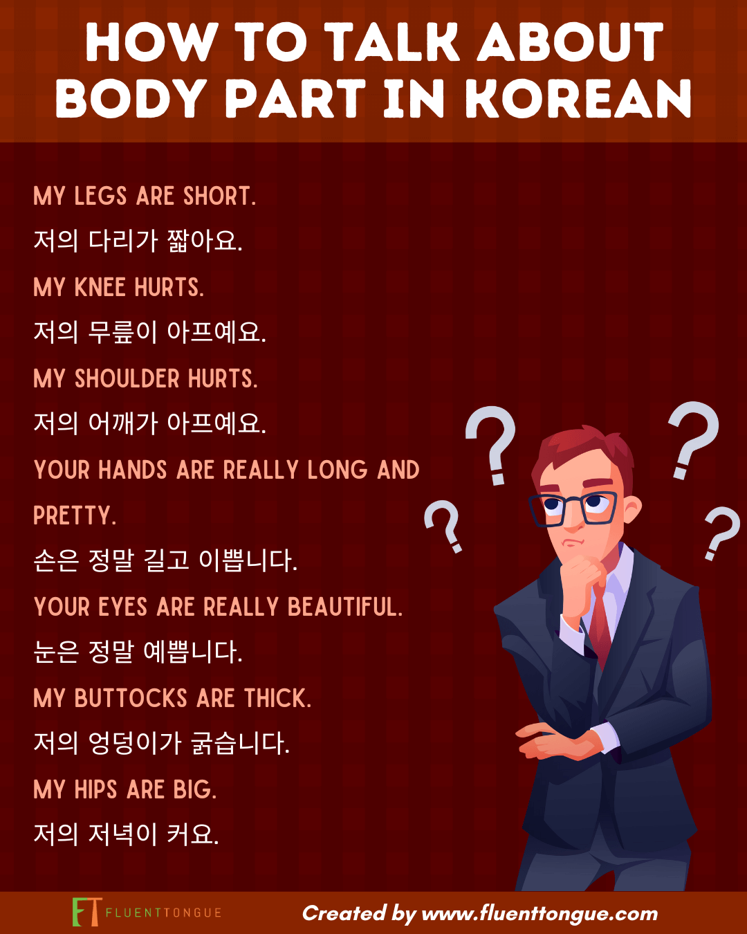 body parts in korean